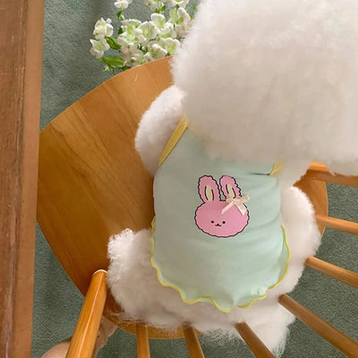 Pet Puppy Summer Clothes Pomeranian Short Vest Yorkshire Animal Print Pullover Maltese Soft Camisole Pet Supplies