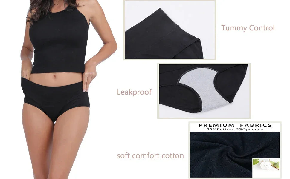 Leak Proof Menstrual Panties Women Underwear Period Cotton Waterproof Briefs Plus Size Female Physiological Breathable Pants