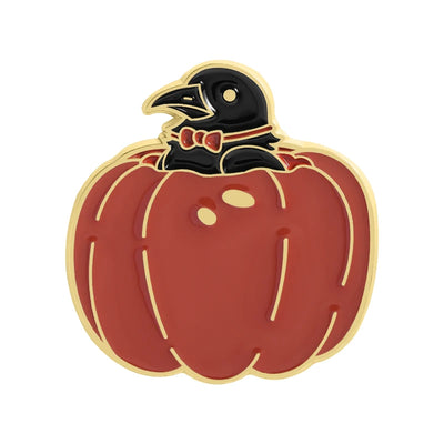 Thanksgiving Cute Cat Fox Lying On Maple Leaves Enamel Pins Cartoon Crow Pumpkin Metal Brooches Lapel Badge Jewelry Friends Gift