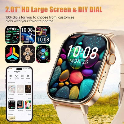 LIGE GPS Trajectory Smart Watch Women 2.01" HD Screen Compass Bluetooth Call Heart Rate Blood Oxygen Men Smartwatches 2025 New