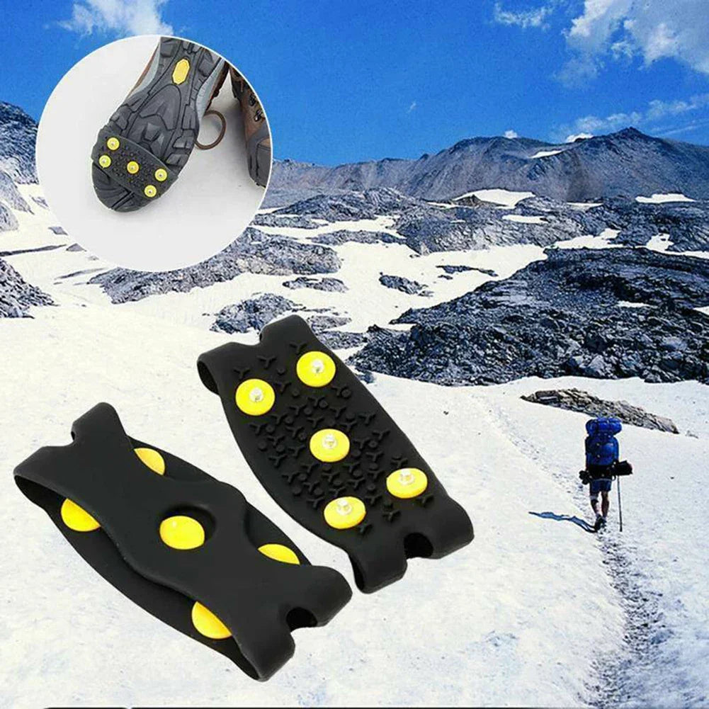 5-Stud Climbing Crampons Anti Slip Mountaineering Cleats Unisex Snow Claw Shoe Covers Walking Hiking Accessories