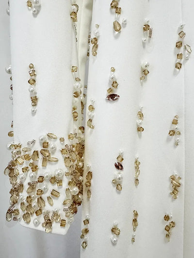 HIGH STREET Newest Fashion 2025 Designer Maxi Dresses Women's Formal Long Sleeve Luxurious Beaded Long Maxi Dress