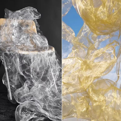 Cloud Fog Mesh Bright Organza Fabric DIY Decoration Art Background Shapeable Wire Mesh Texture Pleated Shape Shapeable Wire Mesh