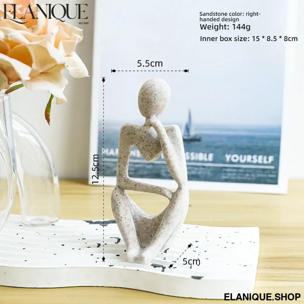 Modern Minimalist Resin Sculpture, Relaxed Character Statue Personalized Custom Name Home Desk Decor