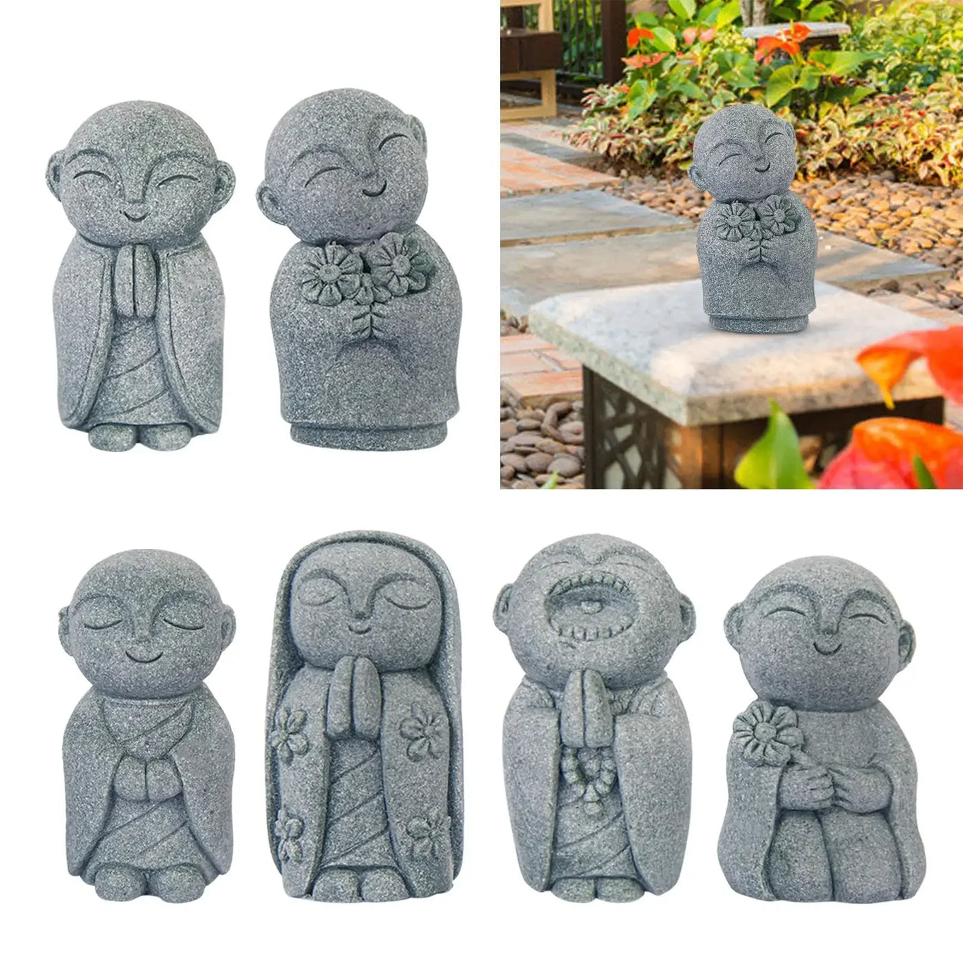 Buddha Aquarium Decor Accessories Dolls Mini Creative Small Statue Buddha Statue for Car Home Decor Teahouse Tabletop Indoor