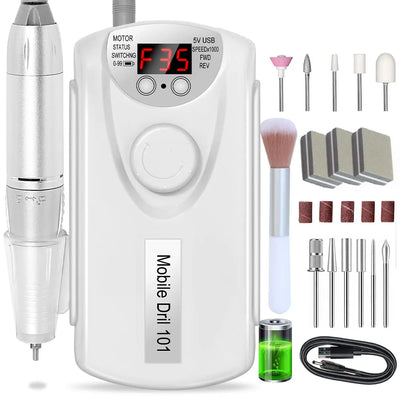 35000RPM Electric Nail Drill Professional Lathe Machine Milling Cutter Low Noise Electric Sander Gel Polishing Nail File Kit