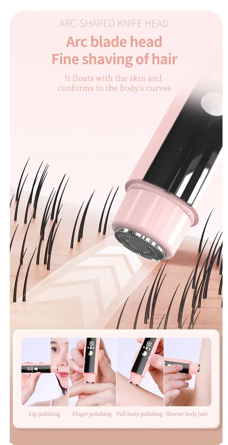 Painless Epilator Electric Shaver for Women Bikini Trimmer Facial Mustache Hair Removal Razor Ladies Face Underarm Legs Electric