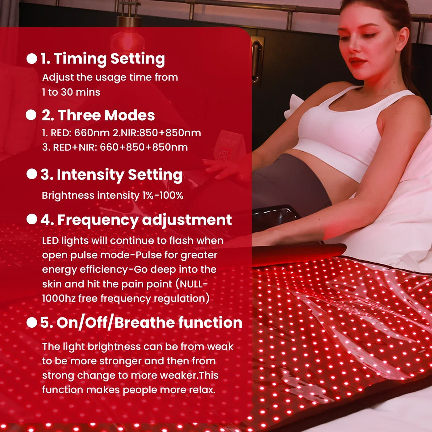 IDEATHERAPY 660 850NM Red Light Therapy Sleep Bag Red Light Therapy Device Led Blanket Infrared Red Light Therapy Sleeping Bag