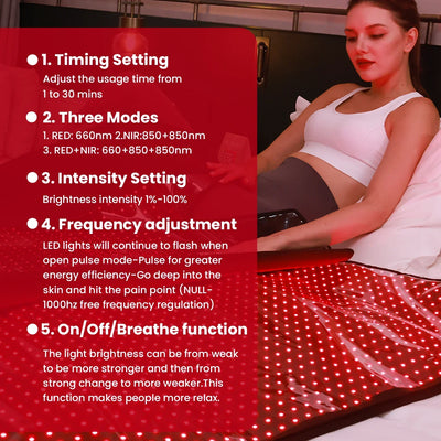IDEATHERAPY 660 850NM Red Light Therapy Sleep Bag Red Light Therapy Device Led Blanket Infrared Red Light Therapy Sleeping Bag