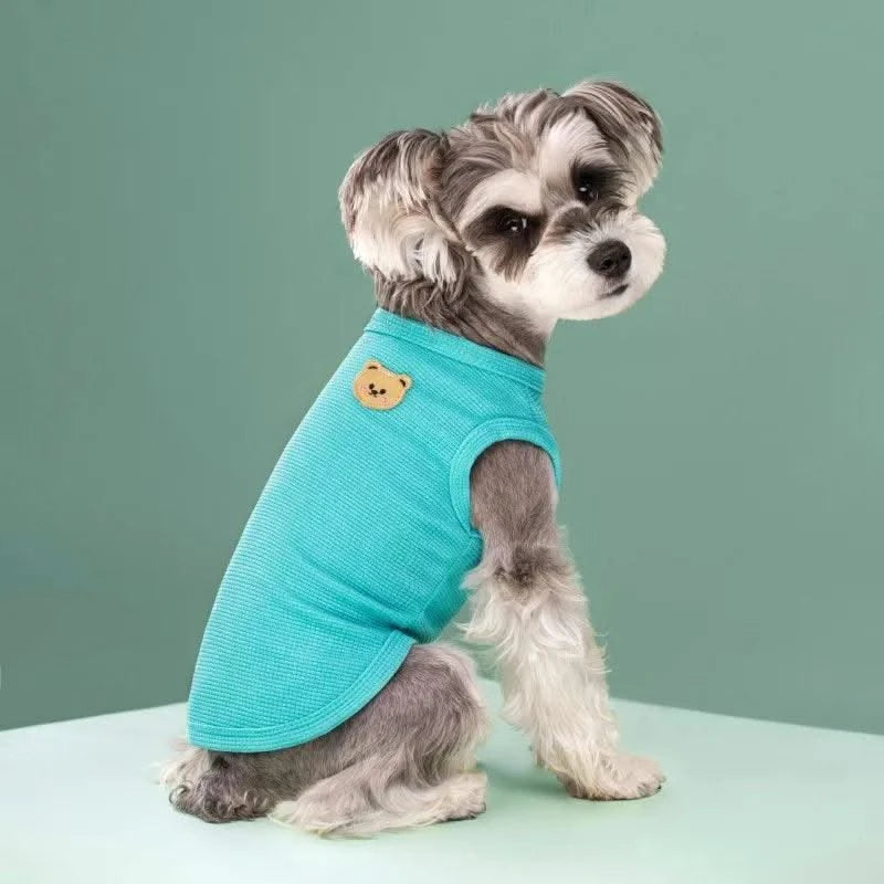 Summer Dog Clothes for Small Dogs Pet Dog Cooling Vest Puppy Clothing Solid T-Shirt Waffler Pet Apparel Chihuahua Dog Costume