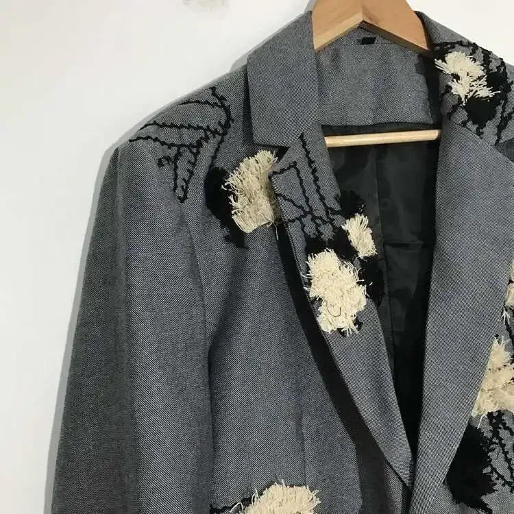 PFHQ Autumn Texture Design Niche Men's Blazers Streetwear Outdoor Patchwork Sports Baggy High Quality Delicacy Suit Coat 21Z1391