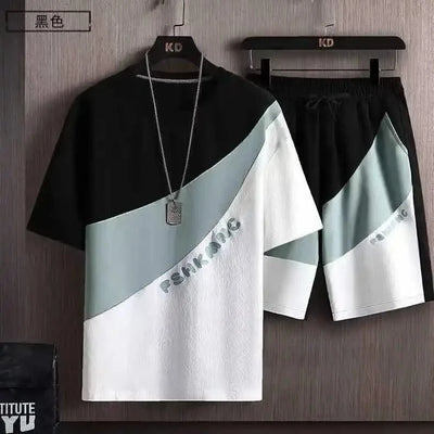 Casual Gradient Men Set T-Shirt Summer