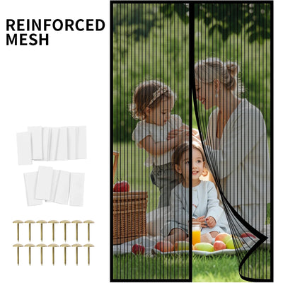 Magnetic Screen Door Screen Door Mesh Keep Bugs Out Heavy-Duty Mesh Curtain Pet and Kid Friendly Works with Front Doors