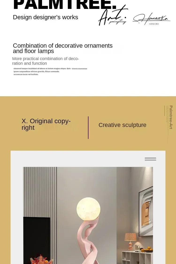 Home decor statue abstract art ornaments nordic living room large floor luminous sculpture housewarming gift interior