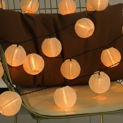 White/Colorful Lantern String Light Led Hanging Lantern Light for Indoor Bedroom Party Outdoor Patio Backyard Solar Garden Lamp