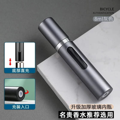 Portable Luxurious 9ml Travel Perfume Bottle Rosted Metal Shell Bottom Filling Sample Delicate Spray Empty Perfume Dispenser