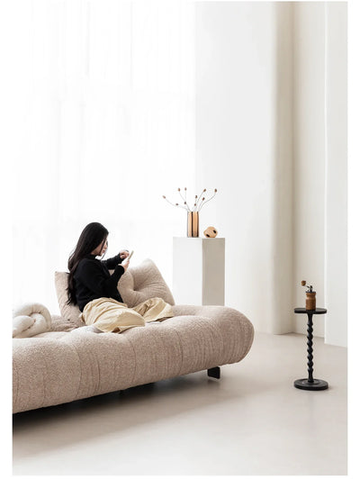 Alpaca Velvet Creamy Style Sofa Bed Foldable for Small Rooms Multifunctional for Lounging Sleeping Lazy Comfort Furniture FYLS