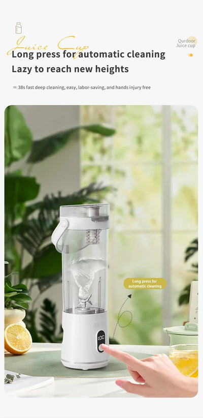 Portable Blender 600ML Electric USB Rechargeable Juicer for Smoothies Fruits Personal Mini Juicer for Travel Outdoor Fitness