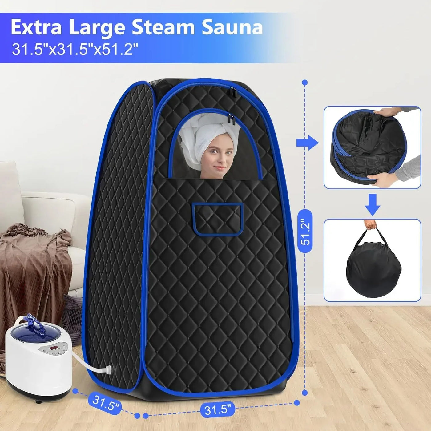 Sauna Box, Portable Steam Sauna, Portable Sauna for Home, Sauna Tent with Steamer