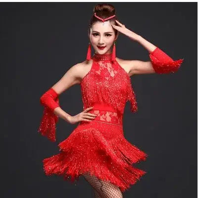 New Latin Dance Dress Women/Girls/Lady New Sexy Fringe Salsa/Ballroom/Tango/Cha Cha/Rumba/Samba/Latin Dresses For Dancing