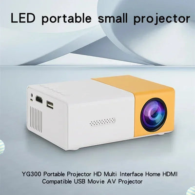 Mini portable YG300 projector, suitable for home theater, phone, compatible with USB and HDMI connections