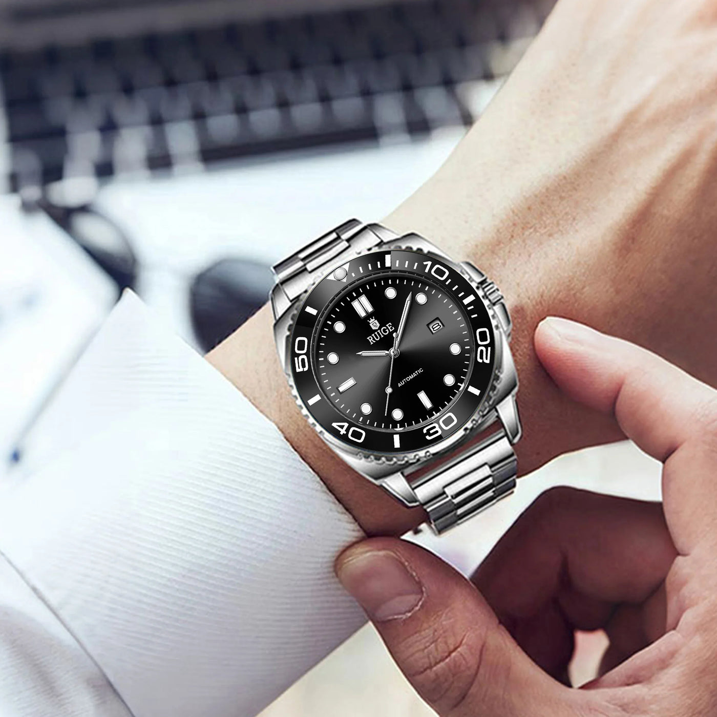 New authentic high aesthetic fully automatic mechanical watch for men, high-end brand fashion, business simplicity, niche trendy