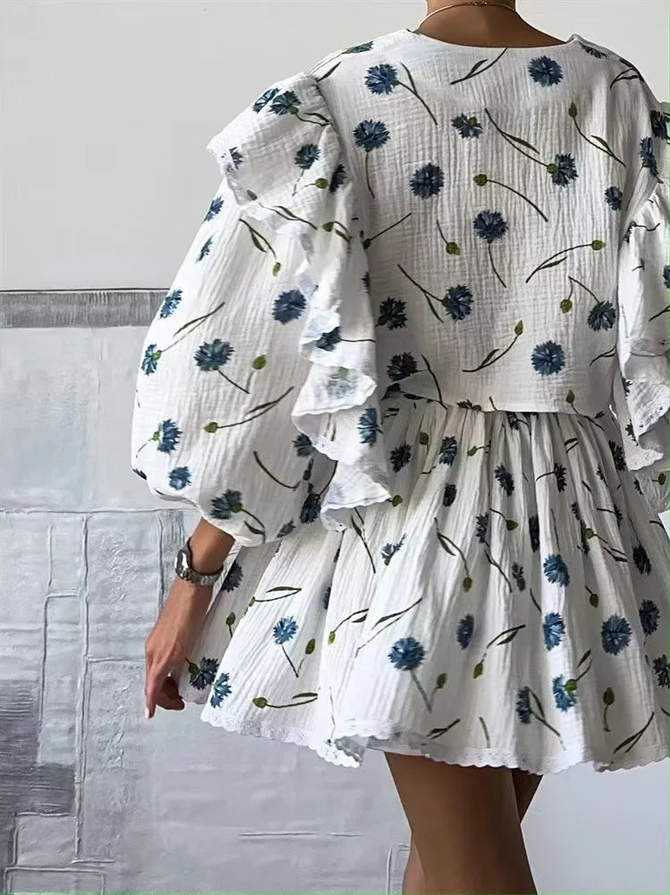 Women Lantern Linen Top