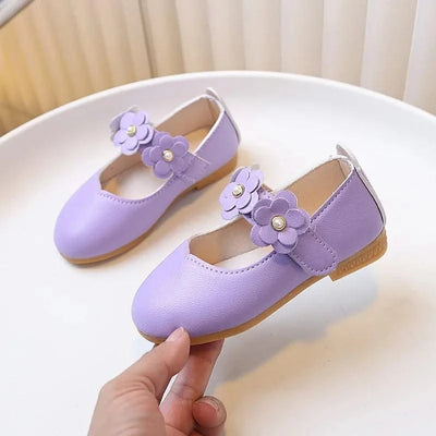 Spring Autumn Little Girls Ballet Shoes Sweet Chic Kids Fashion Princess Leather Shoes Causal Versatile Children's Flats Soft