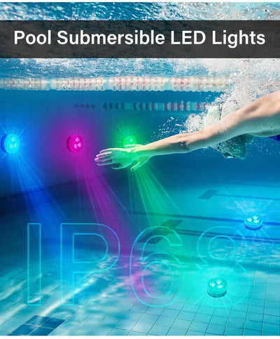 RGB LED Underwater Light With Remote Control Battery Powered 3LEDs Submersible Lamp Waterproof For Swimming Pool Garden Party