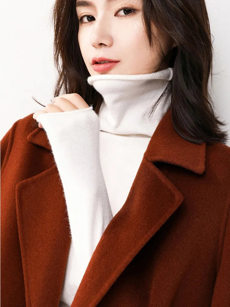 2025 Turtleneck Women Sweaters Autumn Winter Sweater Knitted Pullover Long Sleeve Woman Sweaters Tops Soft Jumper Pull Femme