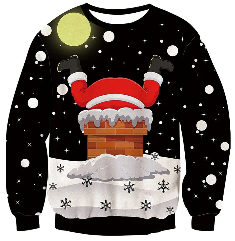 Ugly Christmas Sweater For Men Women Funny Novelty Xmas Sweatshirt 3d Printed Cartoon Animal Long Sleeve Pullover Hoodies Tops