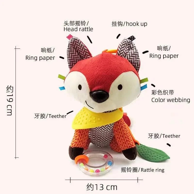 Montessori Baby Toys Kawaii Soft Plush Dolls Animal Strollers Pendant Toys for Newborn Boys Girls Toddler Birthday Gift
