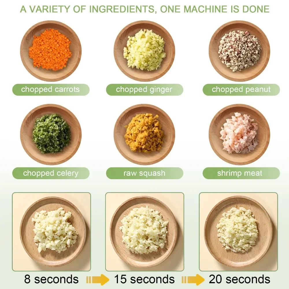 4 in 1 Electric Vegetable Cutter Food Processor Garlic Masher Wireless Grinder Handheld Blender Auto Slicer Kitchen Accessories