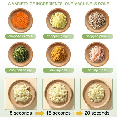 4 in 1 Electric Vegetable Cutter Food Processor Garlic Masher Wireless Grinder Handheld Blender Auto Slicer Kitchen Accessories