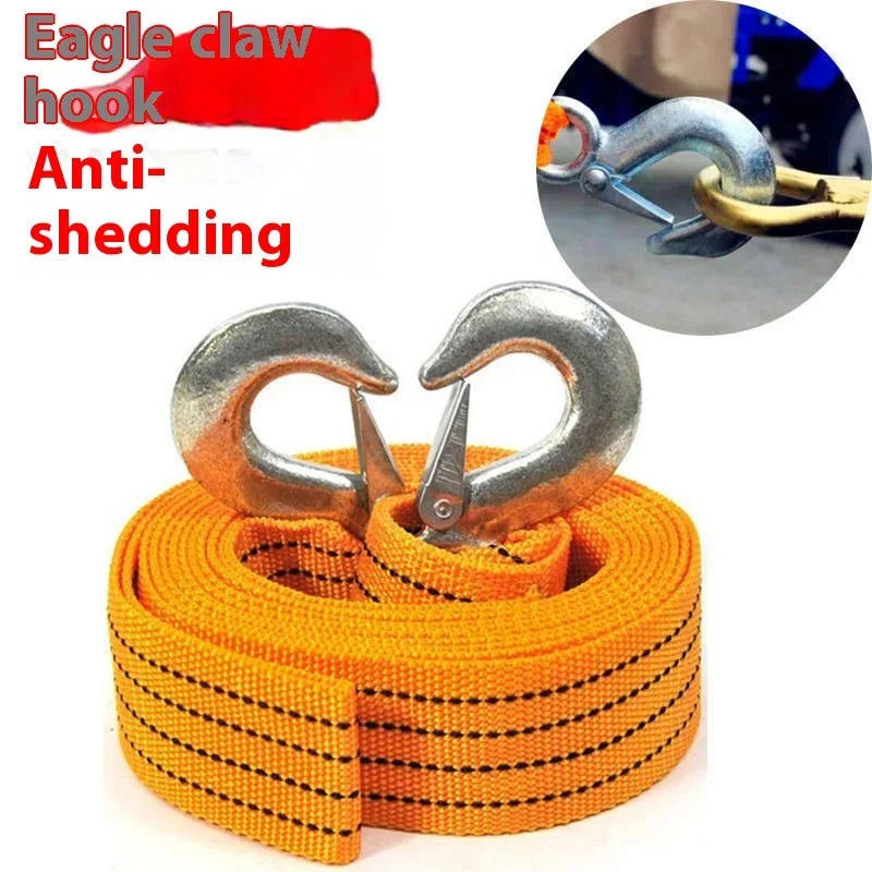 Car Trailer Rope Rescue Rope Eagle Hook Nylon Traction Rope Strong Thickened Durable 3m 4m 5m Double Trailer With Suv Motorcycle