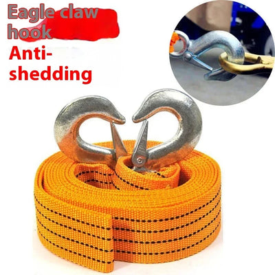 Car Trailer Rope Rescue Rope Eagle Hook Nylon Traction Rope Strong Thickened Durable 3m 4m 5m Double Trailer With Suv Motorcycle