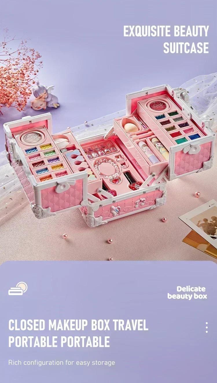 Kids makeup kit little girls 49 pcs washable real girl princess