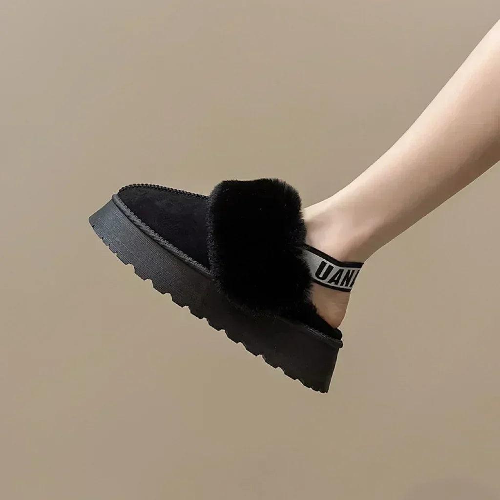 2024 new winter snow boots for women - fur lined with thick fleece and warm cotton