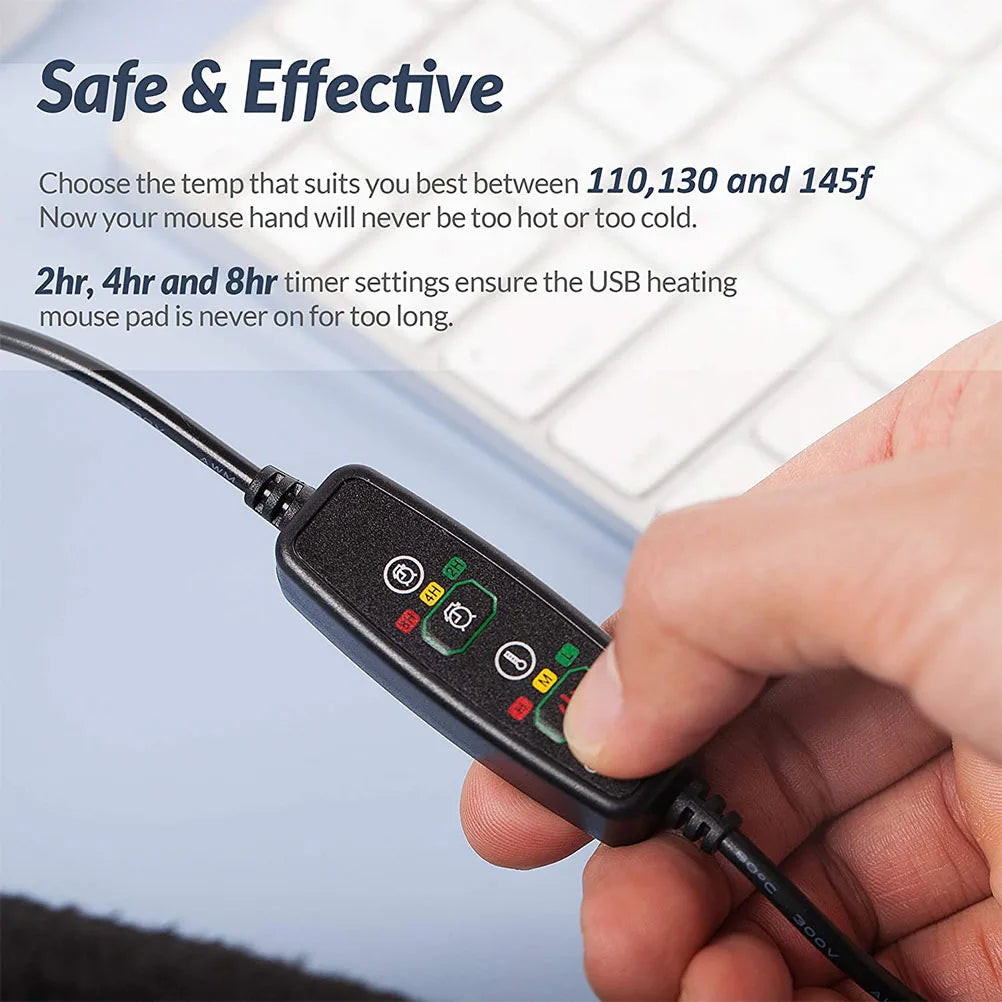 Heated Mouse Pad Winter USB Heating Warm Hand Warmer Soft Comfortable Mouse Cushion Office Desk Laptop Mat Winter Hand Warmer