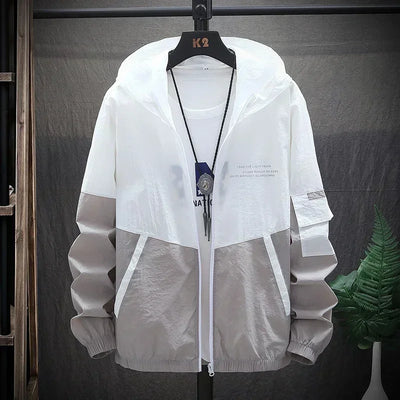 Summer Hooded Jacket Men Women Waterproof Sun Protection Clothing Fishing Hunting Clothes Quick Dry Skin Patchwork Windbreaker