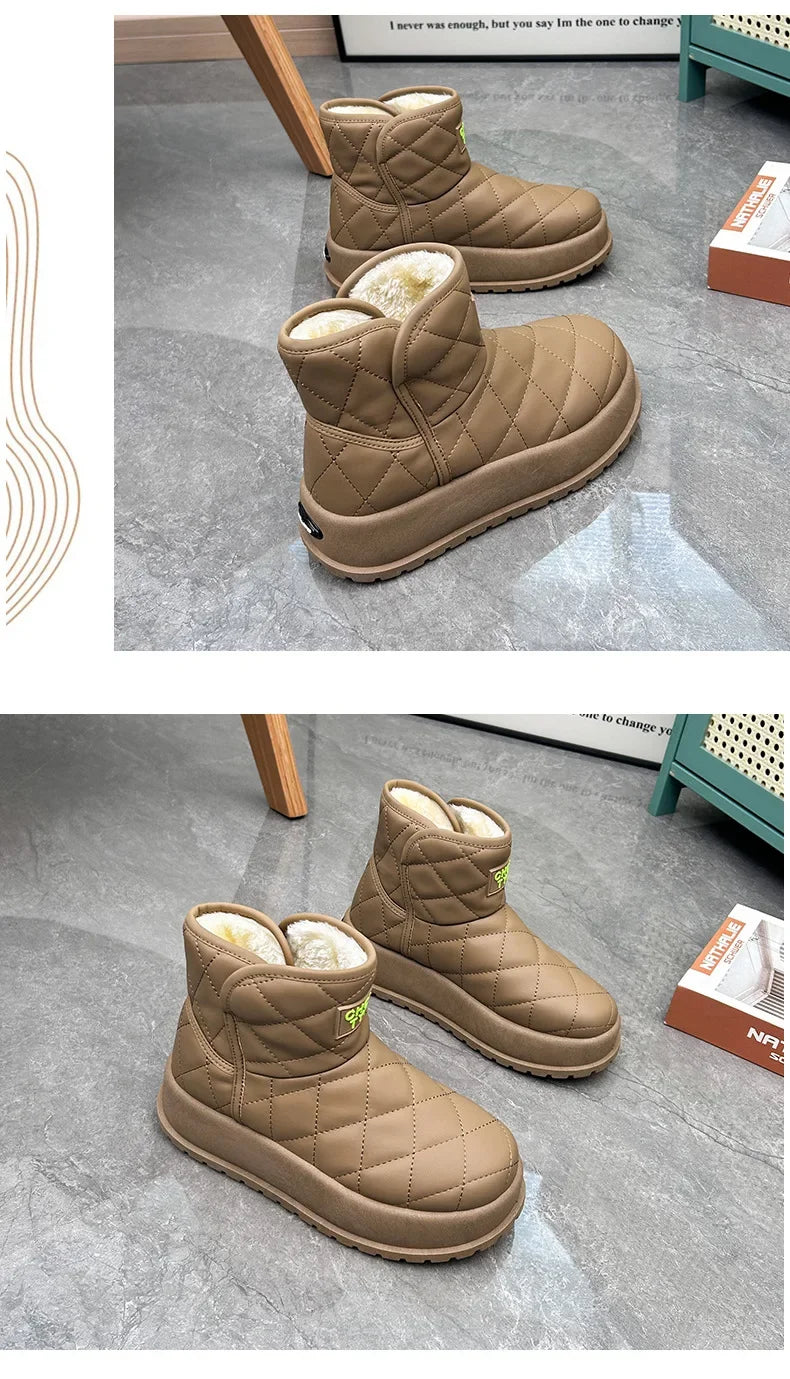 Kalsooni 2024 Winter Velvet Thick Warm Shoes Waterproof Platform Snow Boots for Women