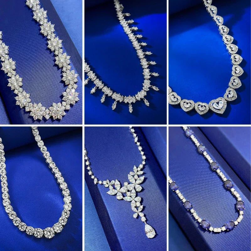 925 Sterling Silver Fine Jewelry Pendants Necklace Wholesale Fashion Luxury Wedding Simple Jewelry For Women