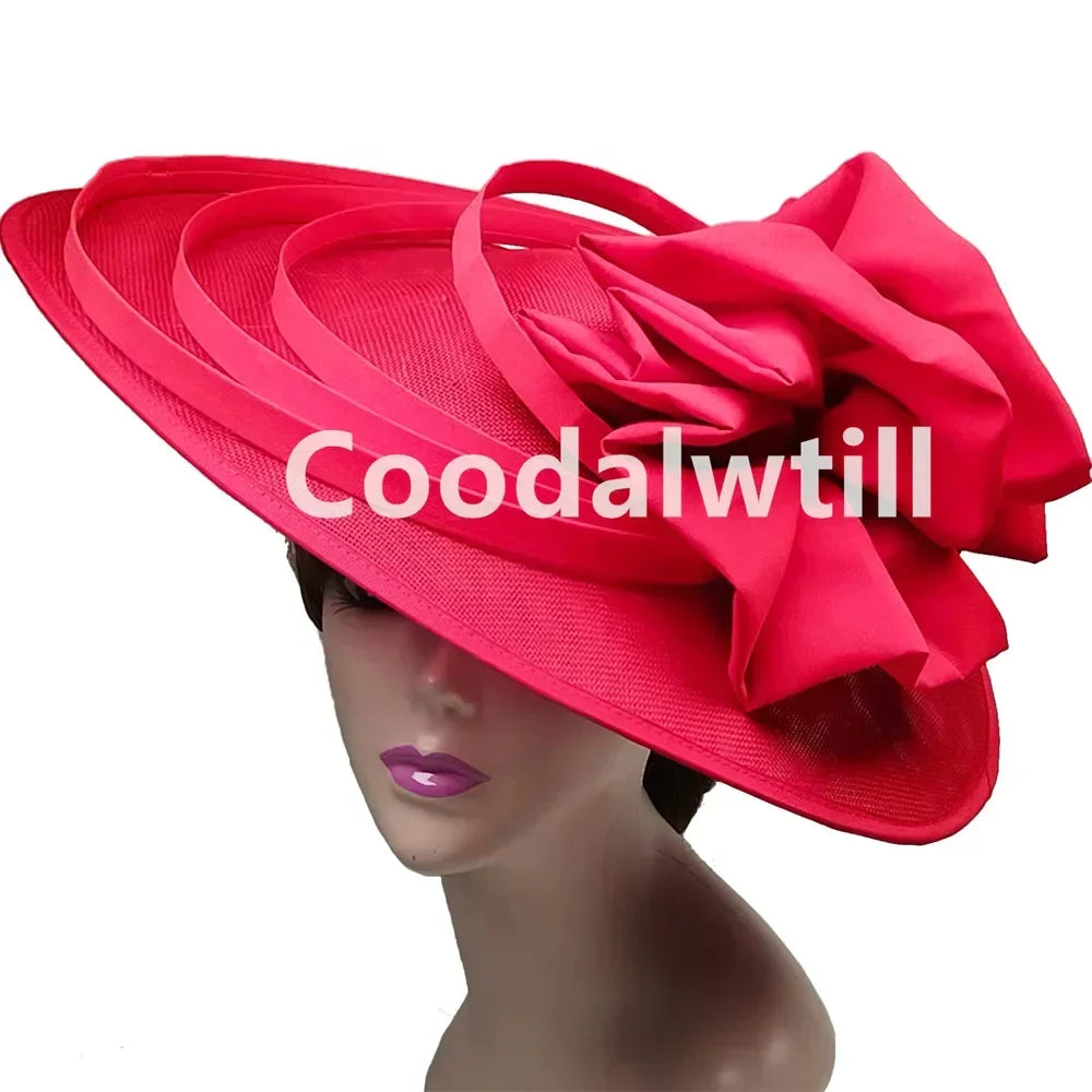 Women Church Wedding Big Fascinator Hat Fashion Large Flower Headpiece Fascinator Ladies Elegant Party Royal Ascot Millinery Cap