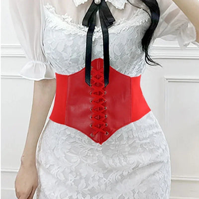 Women's Corset Body Shapewear Sexy Wide Leather Belt Cummerbunds Strap Belts for Women High Waist Slimming Corsets and Bustiers