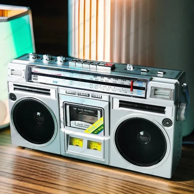 Retro stereo dual speaker radio Recorder Convenient tape drive Bluetooth USB TF card