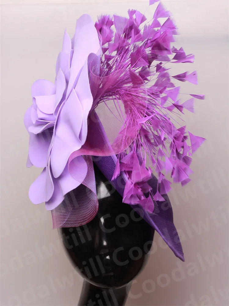 Royal Ascot Big Fascinator Derby Hat Women Kentucky Derby Headpiece Flower Wedding Fascinators Hats Hair Clip Ladies Chapeau