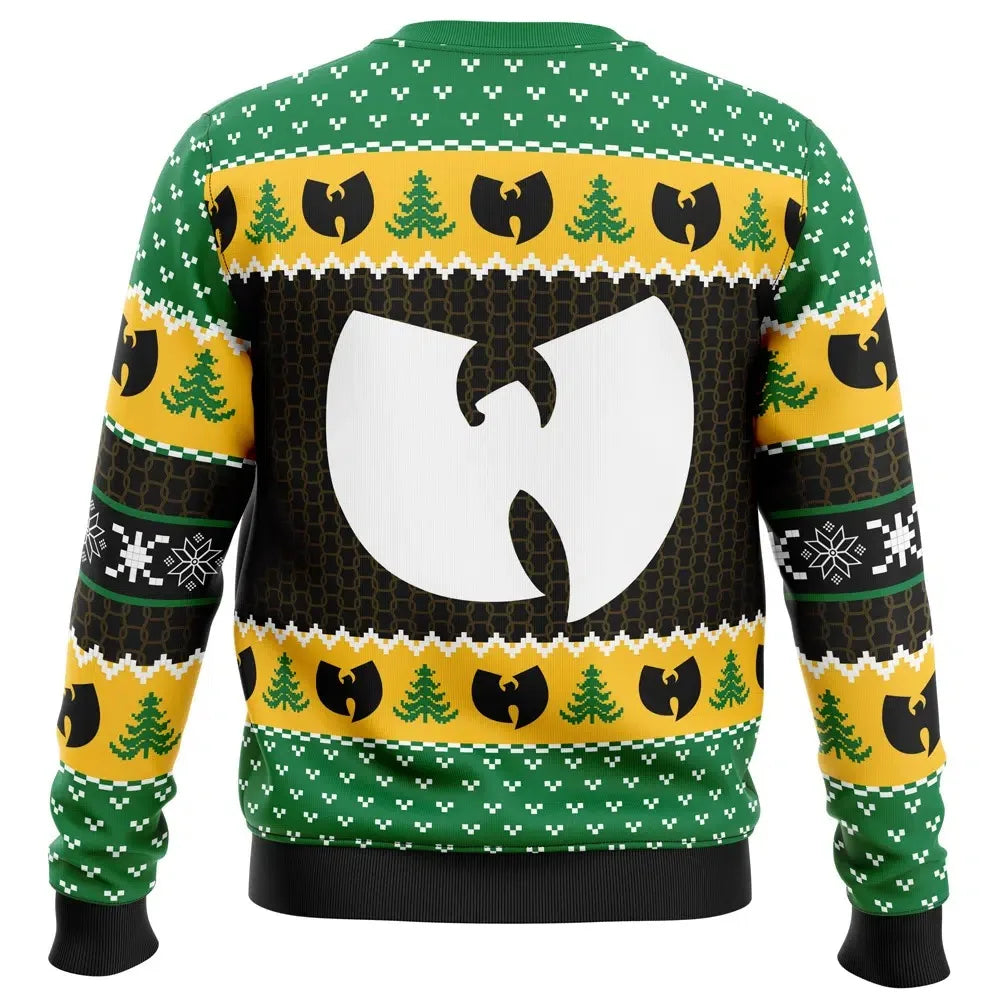 Yah It's Christmas Time Yo Wu Tang Clan Men's Ugly Christmas Sweatshirt Full Over Print Soft Comfy Stylish Loose-Fit Fall Winter
