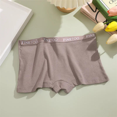 Cotton Boxers Shorts  For Women Sexy Low Rise Panties Female Solid Color Breathable Underwear High Elastic Intimates Lingerie