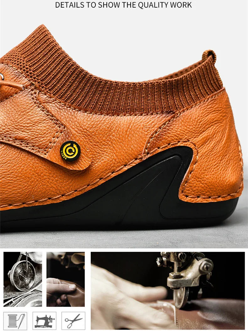 Men Shoes Casual Leather Handmade Men Sneakers Breathable Driving Shoes Designer Men's Loafers Fashion Moccasins Zapatos Hombre