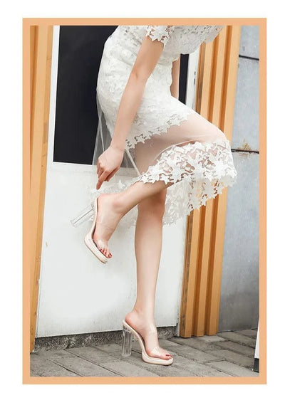 Women's Thick Crystal High Heels, Summer | Waterproof | Not Tired Feet | Slippers, Sandals, Women's Shoes